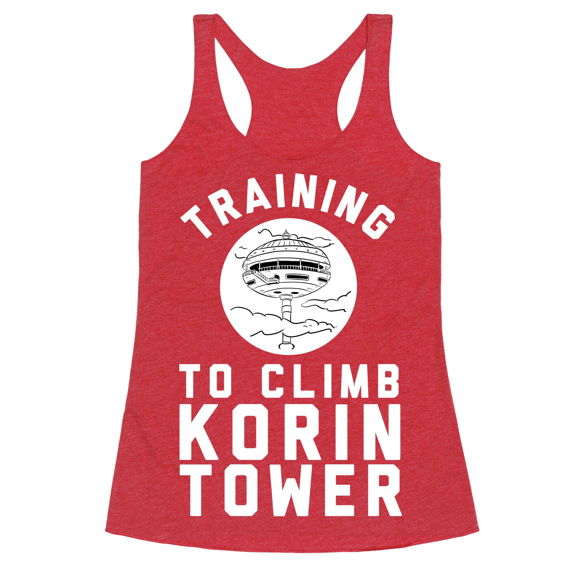Training To Climb Korin Tower Racerback Tank